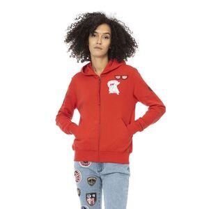 Mr&Mrs Italy Zip Hoodie Cartoon Patches Women Red Clothing